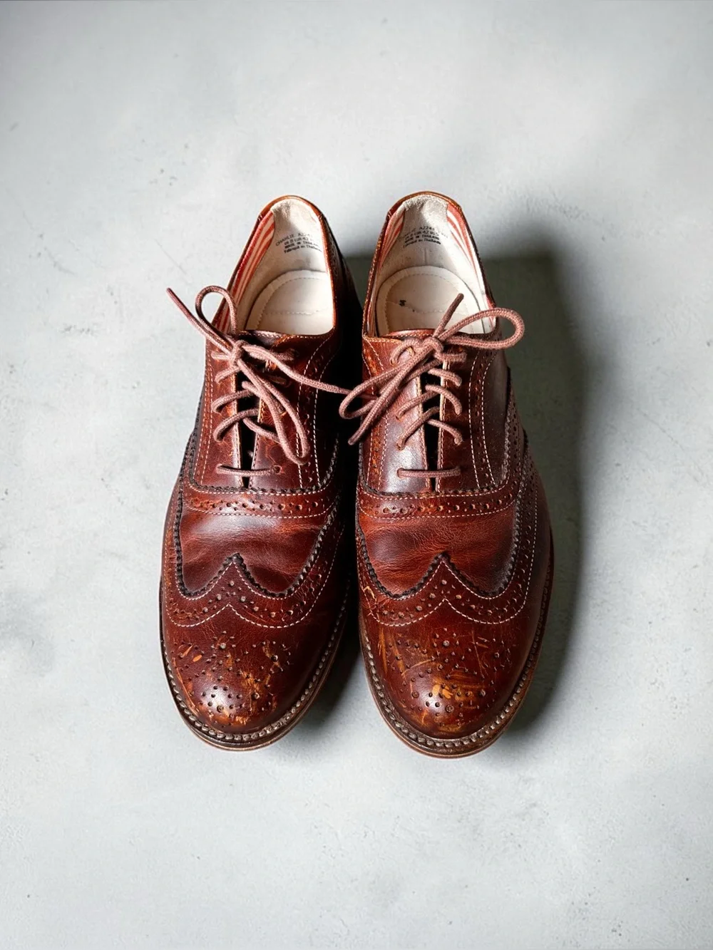 J Shoes Men’s Charlie Leather Wingtip Oxford Brogue Cap Toe Lace Up Shoes 9